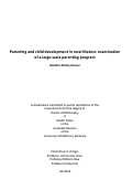 Cover page: Parenting and child development in rural Mexico: examination of a large-scale parenting program