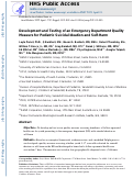 Cover page: Development and Testing of an Emergency Department Quality Measure for Pediatric Suicidal Ideation and Self-Harm