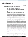 Cover page: Computational analysis of ventricular mechanics in hypertrophic cardiomyopathy patients.