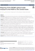 Cover page: Mapping of the PROMIS global health measure to the PROPr in the United States