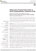Cover page: Adipocytes Provide Fatty Acids to Acute Lymphoblastic Leukemia Cells