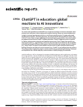 Cover page: ChatGPT in education: global reactions to AI innovations.