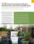 Cover page: UC ANR research and education influences landscape water conservation and public policy