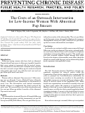 Cover page: The costs of an outreach intervention for low-income women with abnormal Pap smears.