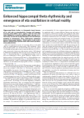 Cover page: Enhanced hippocampal theta rhythmicity and emergence of eta oscillation in virtual reality