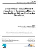 Cover page of Framework and Demonstration of Simulations of Environmental Impacts from Traffic on Highway Construction Work Zones