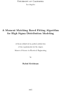 Cover page: A Moment Matching Based Fitting Algorithm for High Sigma Distribution Modeling