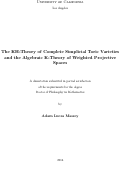 Cover page: The KH-Theory of Complete Simplicial Toric Varieties and the Algebraic K-Theory of Weighted Projective Spaces