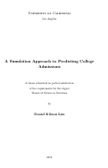 Cover page: A Simulation Approach to Predicting College Admissions