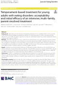 Cover page: Temperament-based treatment for young adults with eating disorders: acceptability and initial efficacy of an intensive, multi-family, parent-involved treatment
