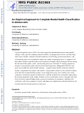 Cover page: An Empirical Approach to Complete Mental Health Classification in Adolescents.