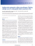 Cover page: Avoiding routine postoperative voiding cystourethrogram: Predicting radiologic success for endoscopically treated vesicoureteral reflux