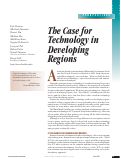 Cover page: The case for technology in developing regions