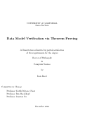 Cover page: Data Model Verification via Theorem Proving