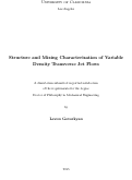 Cover page: Structure and Mixing Characterization of Variable Density Transverse Jet Flows