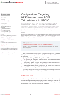 Cover page: Corrigendum: Targeting HER3 to overcome RGFR TKI resistance in NSCLC