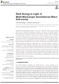 Cover page: Dark Energy in Light of Multi-Messenger Gravitational-Wave Astronomy
