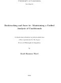 Cover page: Backtracking and have to: Maintaining a Unified Analysis of Conditionals