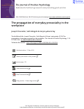 Cover page: The propagation of everyday prosociality in the workplace