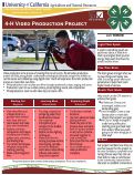 Cover page: 4-H Video Production Project