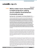 Cover page: White matter tracts characteristics in habitual decision-making circuit underlie ritual behaviors in anorexia nervosa