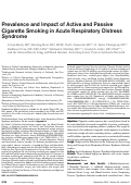 Cover page: Prevalence and impact of active and passive cigarette smoking in acute respiratory distress syndrome
