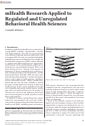 Cover page: mHealth Research Applied to Regulated and Unregulated Behavioral Health Sciences