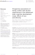 Cover page: Prospective associations of family conflict with alcohol expectancies in the adolescent brain cognitive development study: effects of race and ethnicity.