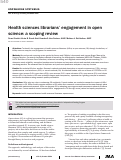 Cover page: Health sciences librarians’ engagement in open science: a scoping review