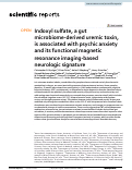Cover page: Indoxyl sulfate, a gut microbiome-derived uremic toxin, is associated with psychic anxiety and its functional magnetic resonance imaging-based neurologic signature