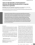 Cover page: Lipin 2/3 phosphatidic acid phosphatases maintain phospholipid homeostasis to regulate chylomicron synthesis