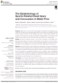 Cover page: The Epidemiology of Sports-Related Head Injury and Concussion in Water Polo