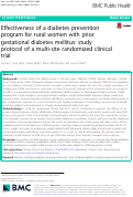 Cover page: Effectiveness of a diabetes prevention program for rural women with prior gestational diabetes mellitus: study protocol of a multi-site randomized clinical trial.