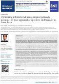 Cover page: Optimizing international neurosurgical outreach missions: 15-year appraisal of operative skill transfer in Lima, Peru