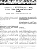 Cover page: Perceptions of diet and physical activity among California Hmong adults and youths.