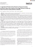 Cover page: Longitudinal Relationship Between Physical Activity and Joint Space Narrowing: Forty‐Eight–Month Follow‐Up Data From the Osteoarthritis Initiative