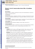 Cover page: Women's social communication about IUDs: a qualitative analysis.
