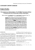 Cover page: Percutaneous intervention of left main coronary artery compression by pulmonary artery aneurysm