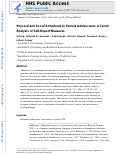 Cover page: Physical and Social Anhedonia in Female Adolescents: A Factor Analysis of Self-Report Measures