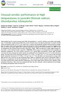 Cover page: Unusual aerobic performance at high temperatures in juvenile Chinook salmon, Oncorhynchus tshawytscha