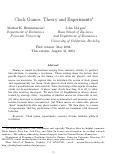 Cover page: Clock Games: Theory and Experiments