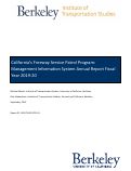 Cover page: &nbsp;California’s Freeway Service Patrol Program: Management Information System Annual Report Fiscal Year 2019-20&nbsp;