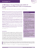 Cover page: Is BMI Higher in Younger Patients with COVID-19? Association Between BMI and COVID-19 Hospitalization by Age.