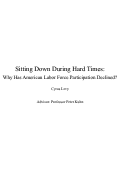 Cover page: Sitting Down During Hard Times: Why Has American Labor Force Participation Declined?