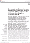 Cover page: Correspondence Between Perceived Pubertal Development and Hormone Levels in 9-10 Year-Olds From the Adolescent Brain Cognitive Development Study