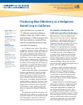 Cover page: Producing Blue Elderberry as a Hedgerow-Based Crop in California