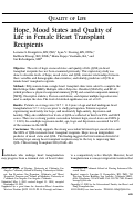 Cover page: Hope, mood states and quality of life in female heart transplant recipients