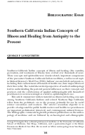 Cover page: Southern California Indian Concepts of Illness and Healing from Antiquity to the Present