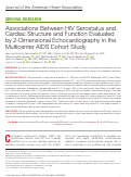 Cover page: Associations Between HIV Serostatus and Cardiac Structure and Function Evaluated by 2‐Dimensional Echocardiography in the Multicenter AIDS Cohort Study