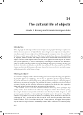 Cover page: The cultural life of objectsThe cultural life of objects
